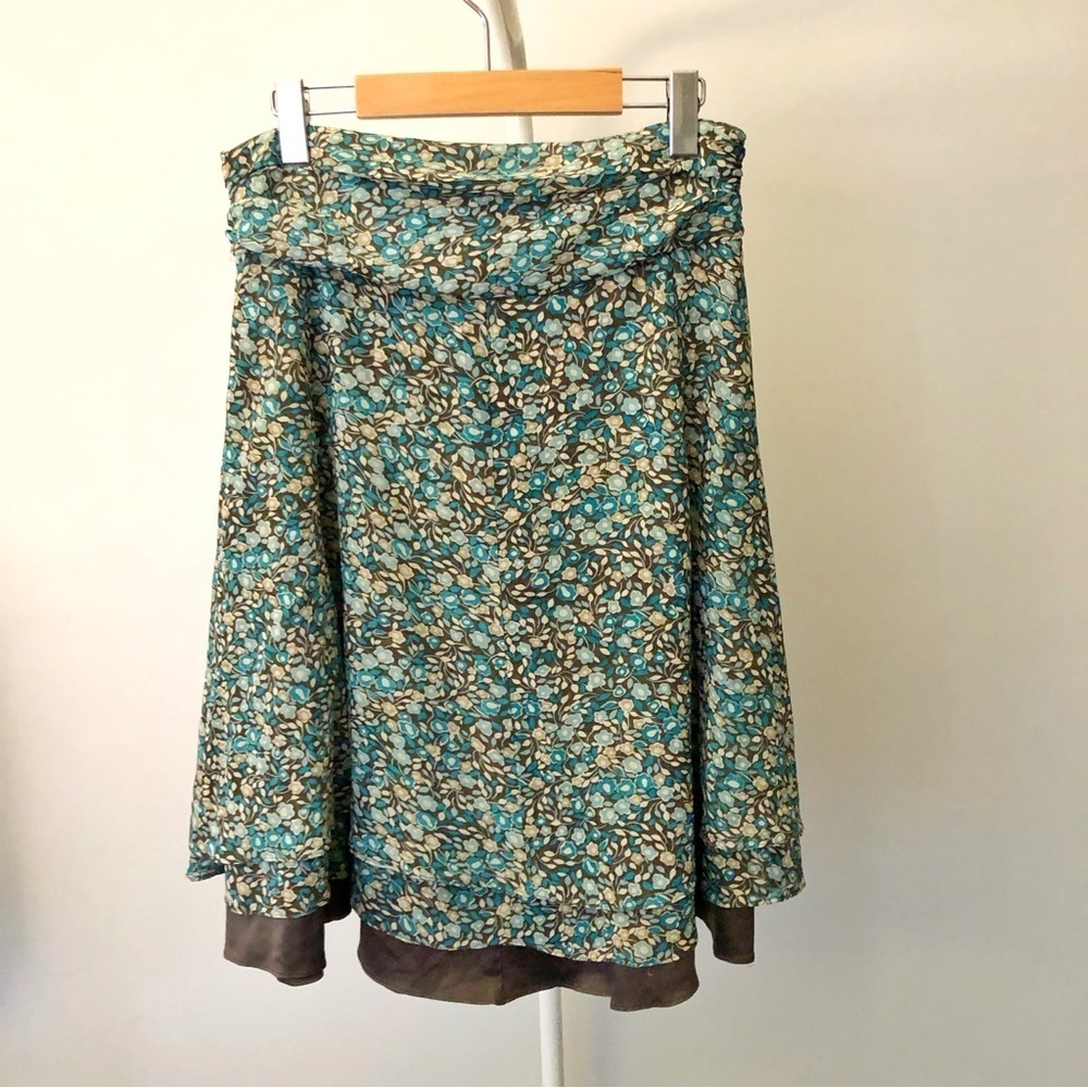 Tristan & Iseut Floral Boho Pattern Cottagecore Colorful Festival Midi Skirt.